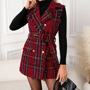 Red Elegant Women's Versatile Classic Coat